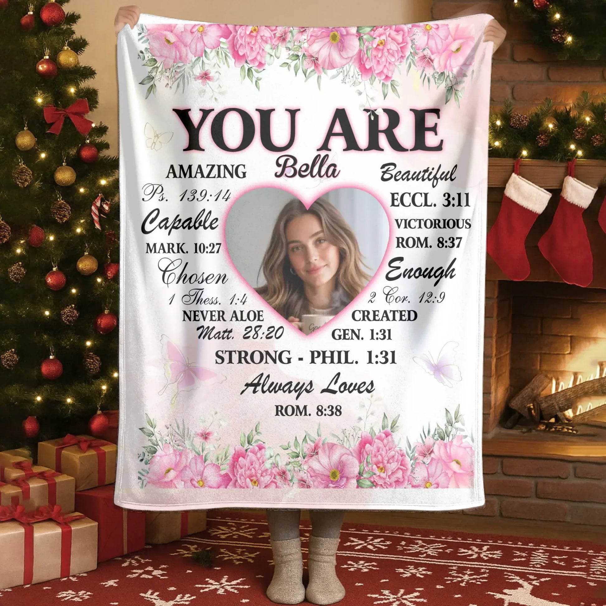 You Are Beautifully Created - Personalized Christian Affirmation Custom Blanket