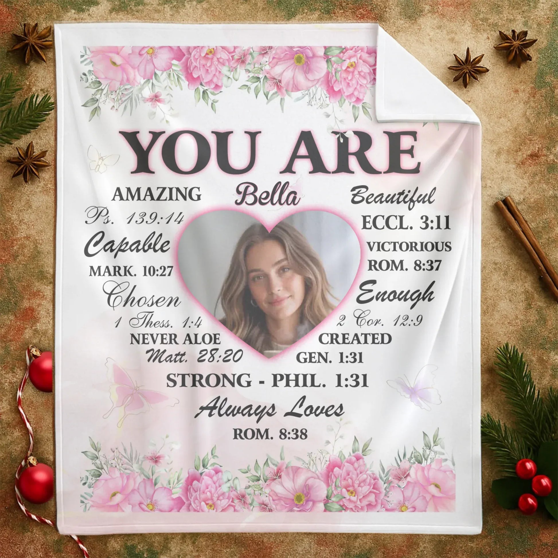You Are Beautifully Created - Personalized Christian Affirmation Custom Blanket