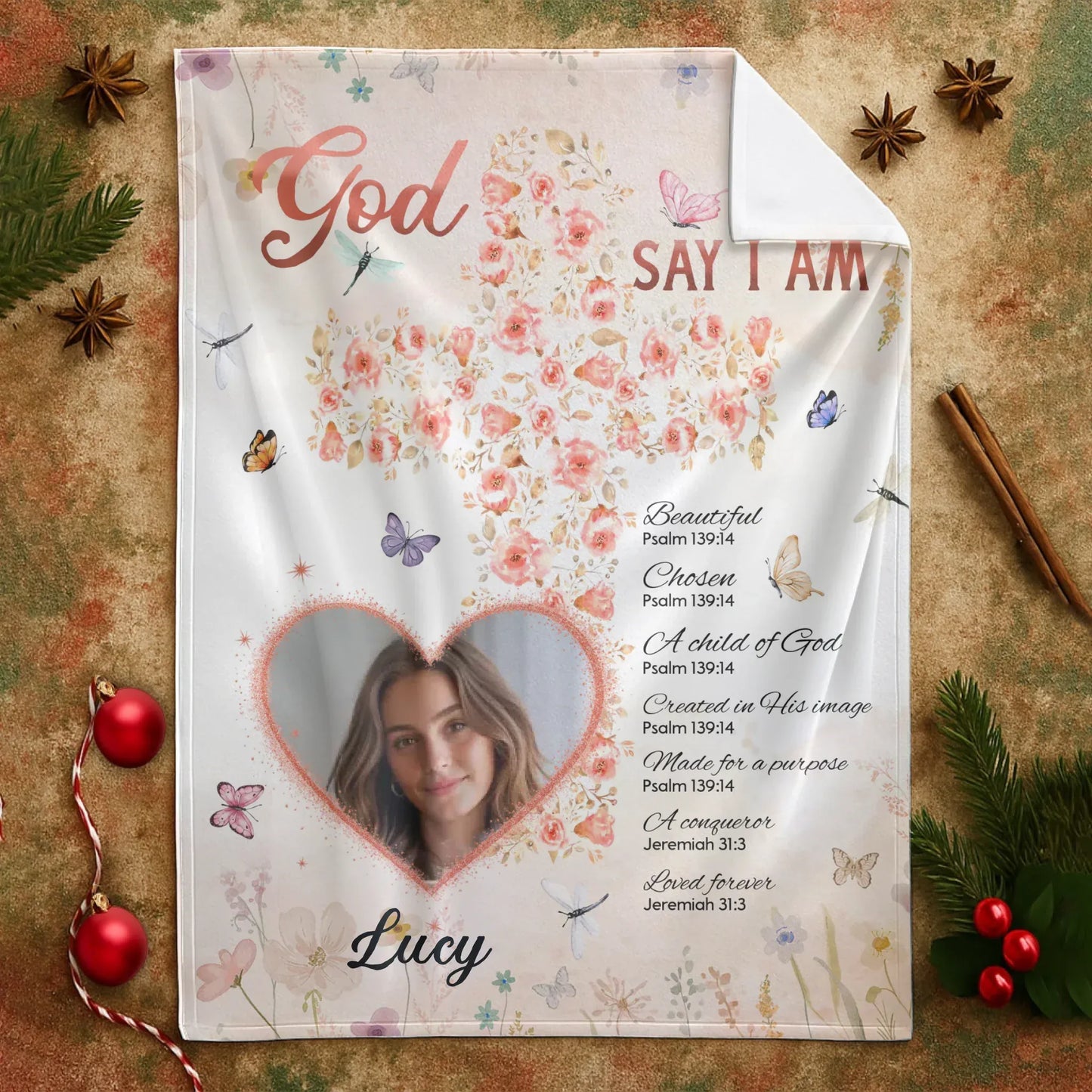 God Says I Am Loved And Chosen - Personalized Christian Bible Verse Custom Blanket
