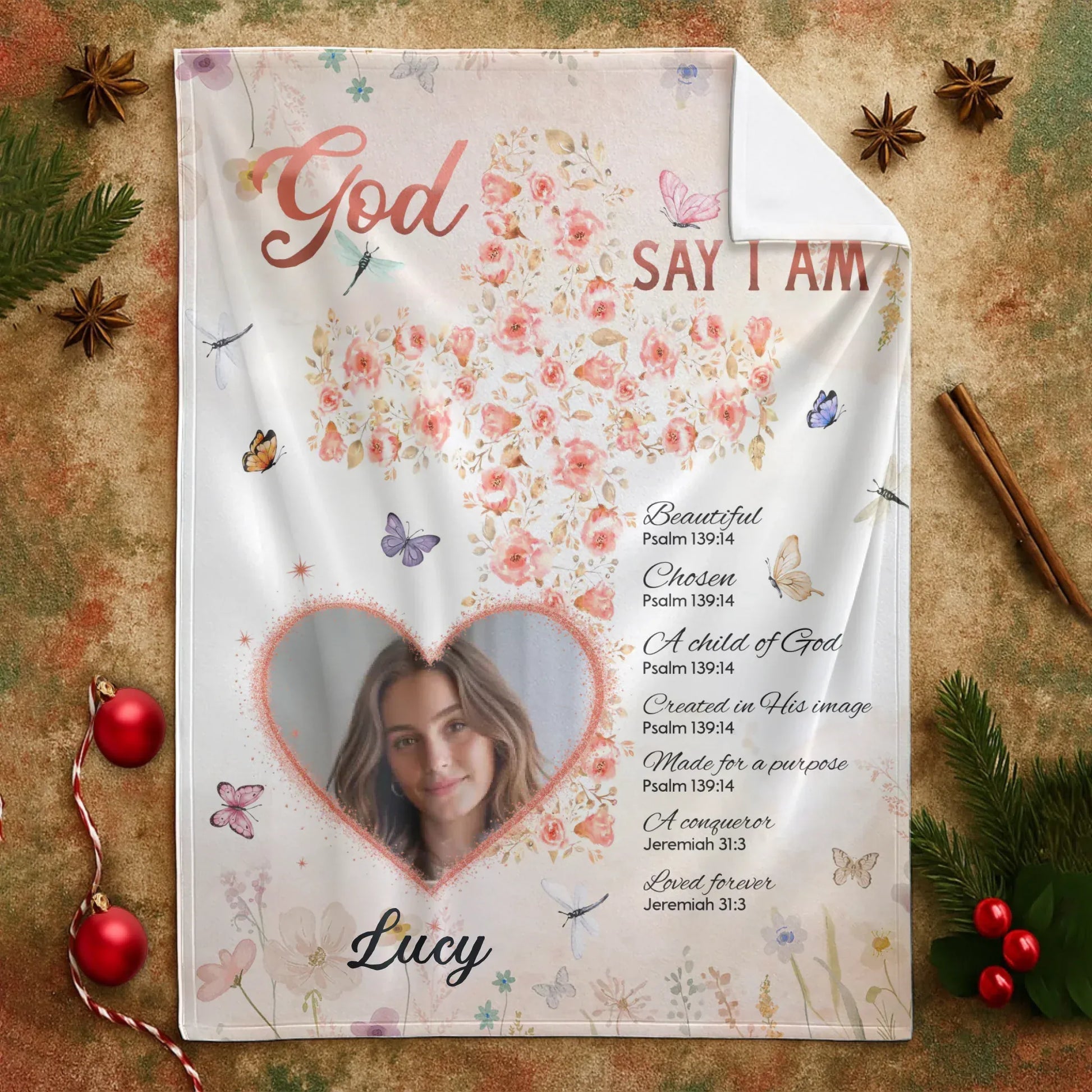 God Says I Am Loved And Chosen - Personalized Christian Bible Verse Custom Blanket