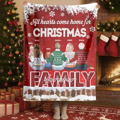 Blanket - Thanh Dang / White / 30x40in / 76x101cm All Hearts Come For Christmas - Personalized Family Custom Blanket