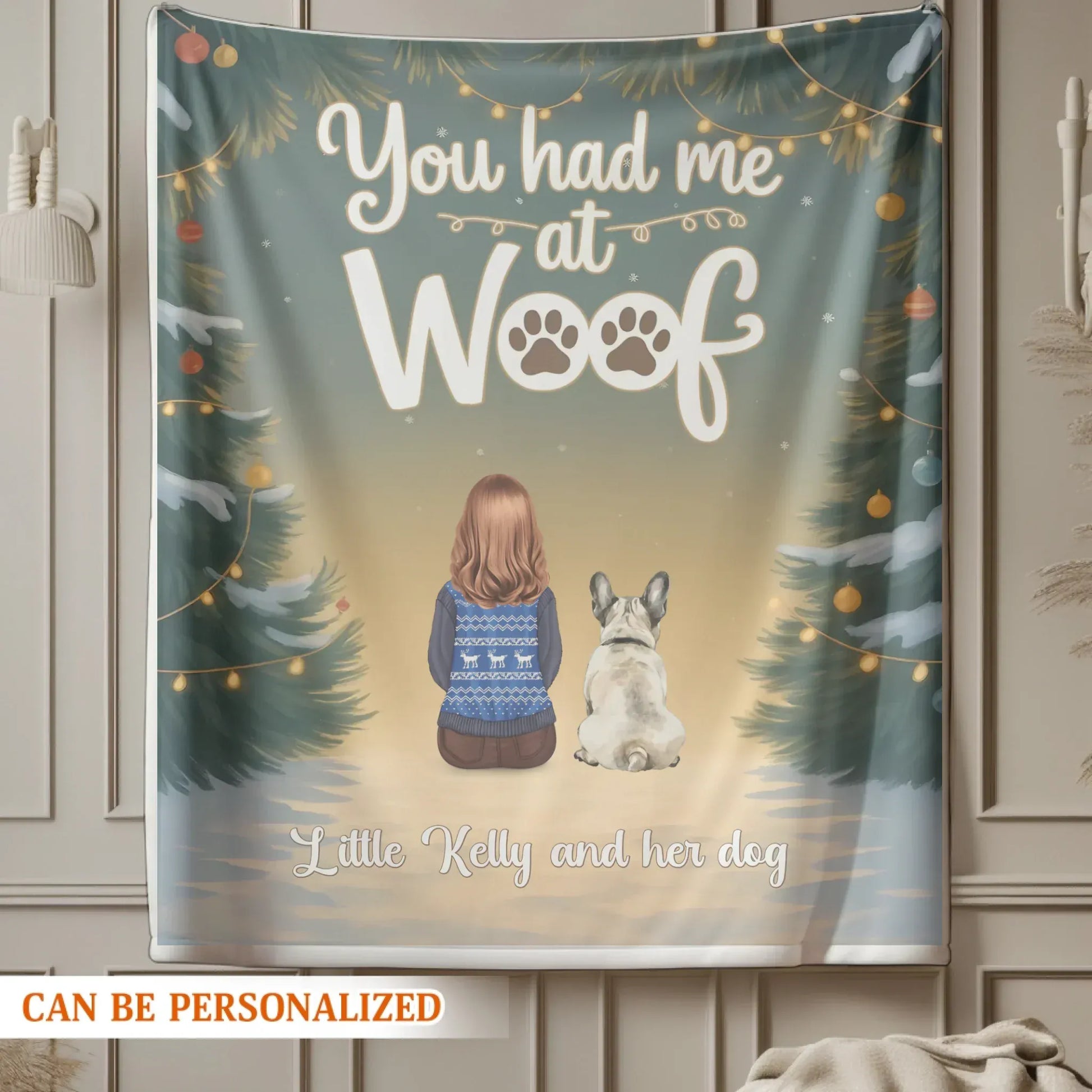You Had Me At Woof - Personalized Dogs Lovers Custom Blanket