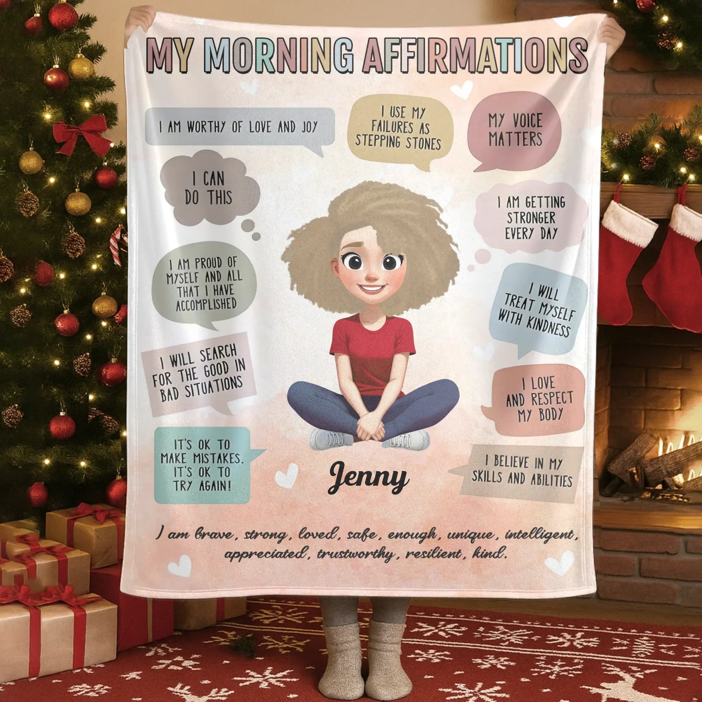 My Morning Affirmations - Personalized Girl Of The New Era Custom Blanket