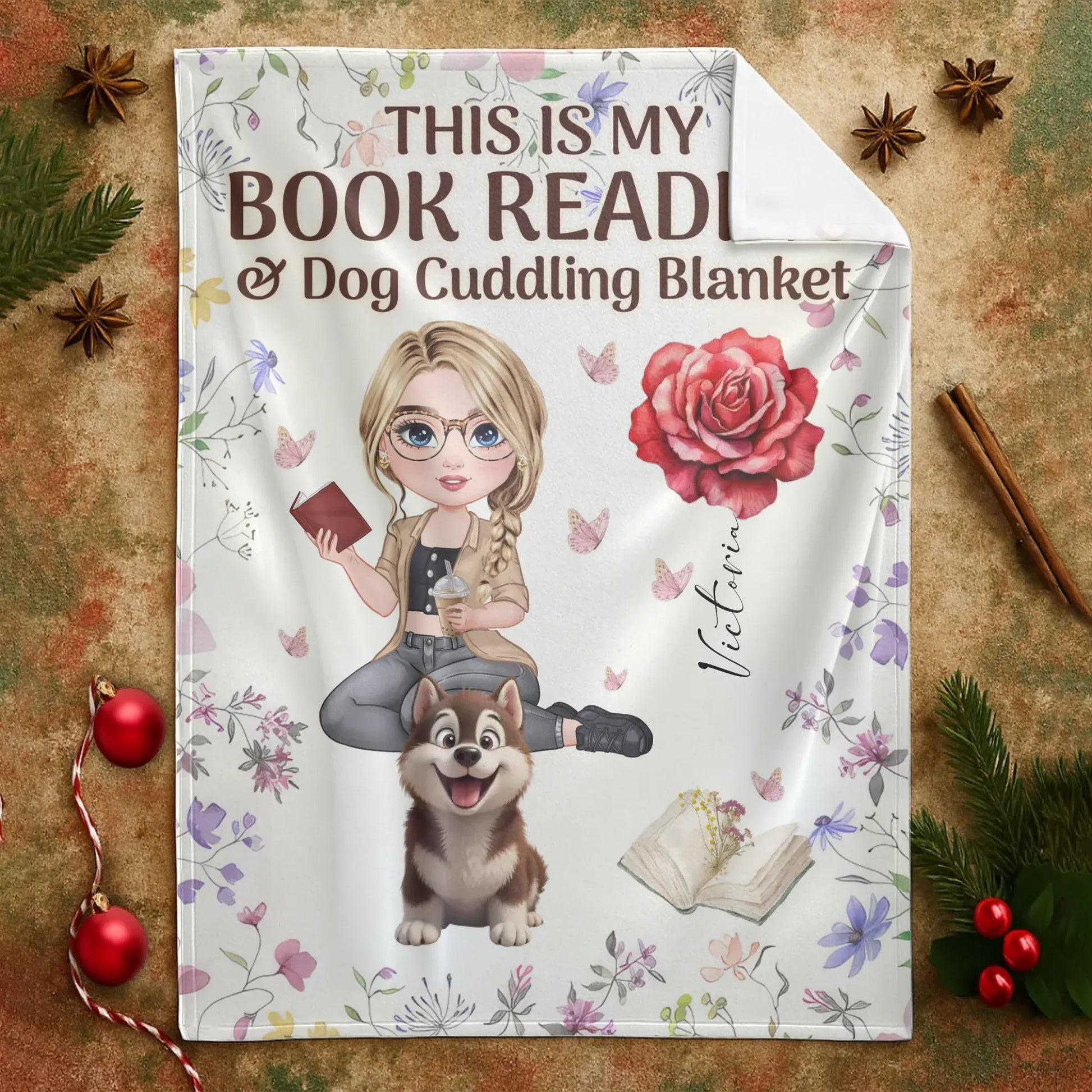 This Is My Book Reading And Dog Cudding Blanket - Personalized Books Lovers And Dog Custom Blanket