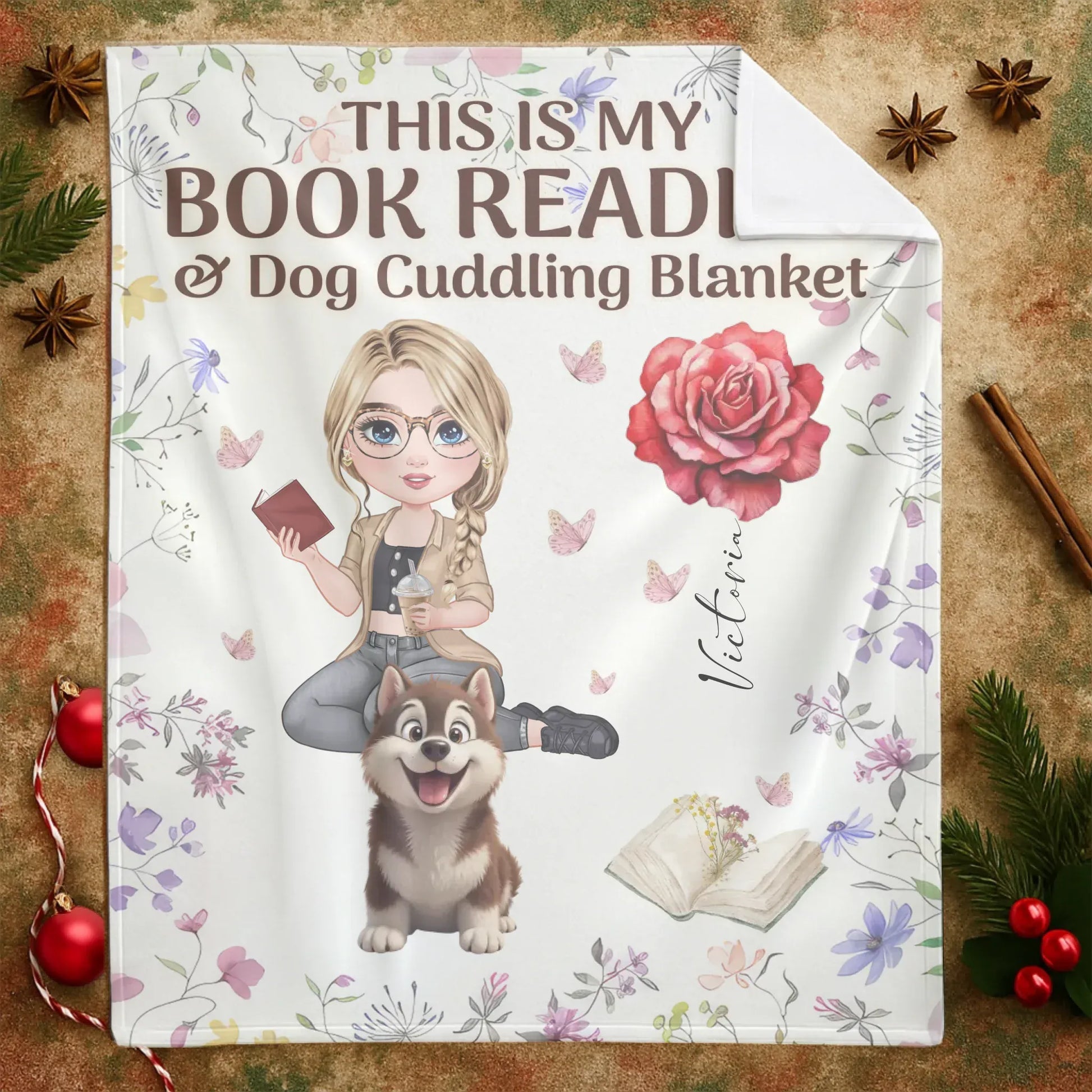 This Is My Book Reading And Dog Cudding Blanket - Personalized Books Lovers And Dog Custom Blanket