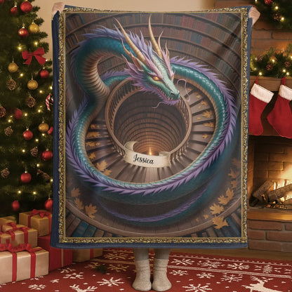 The mysterious Dragon In The Ancient Library - Personalized Books Lovers Custom Blanket