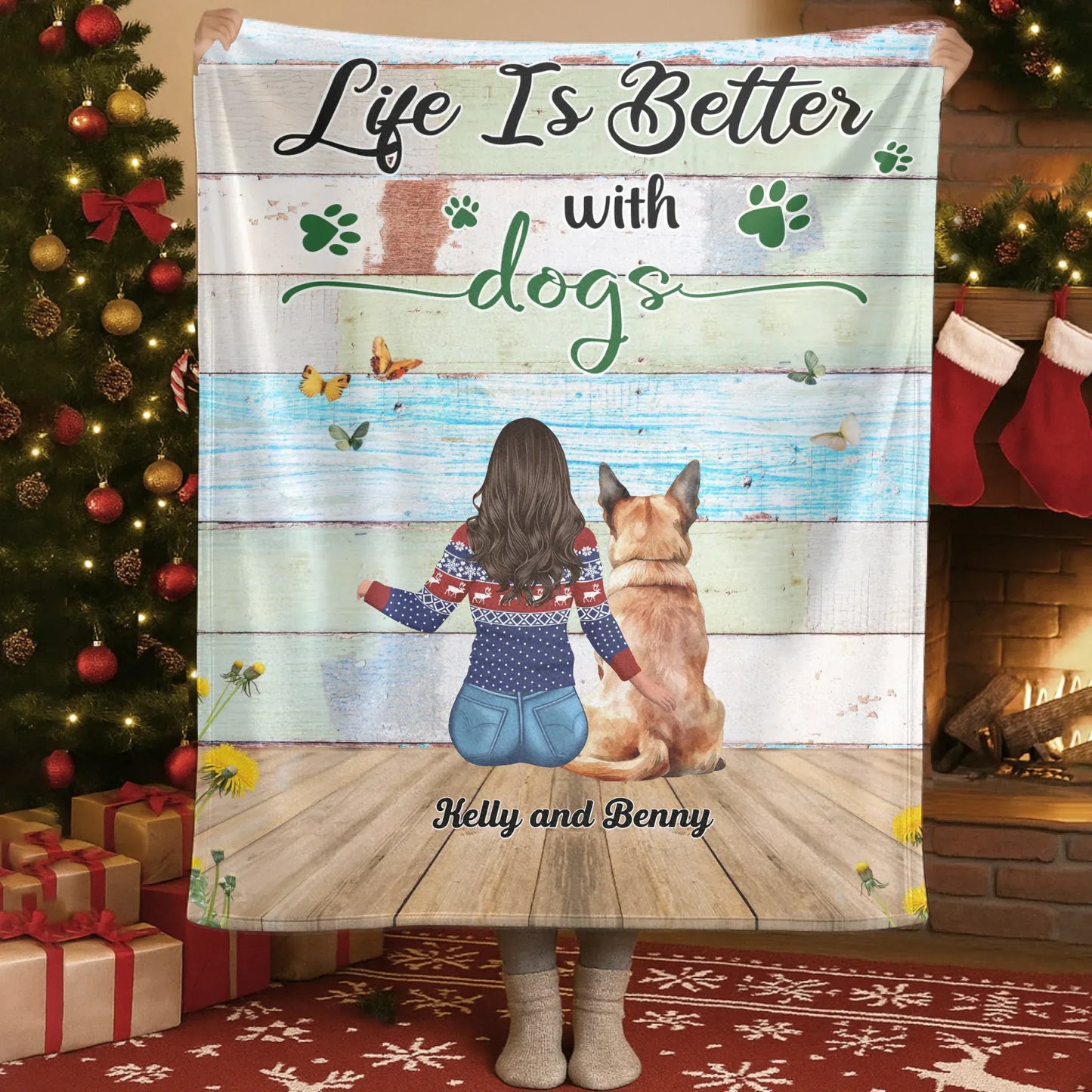 Dogs Make My Lives Complete - Personalized Dogs Lovers Custom Blanket