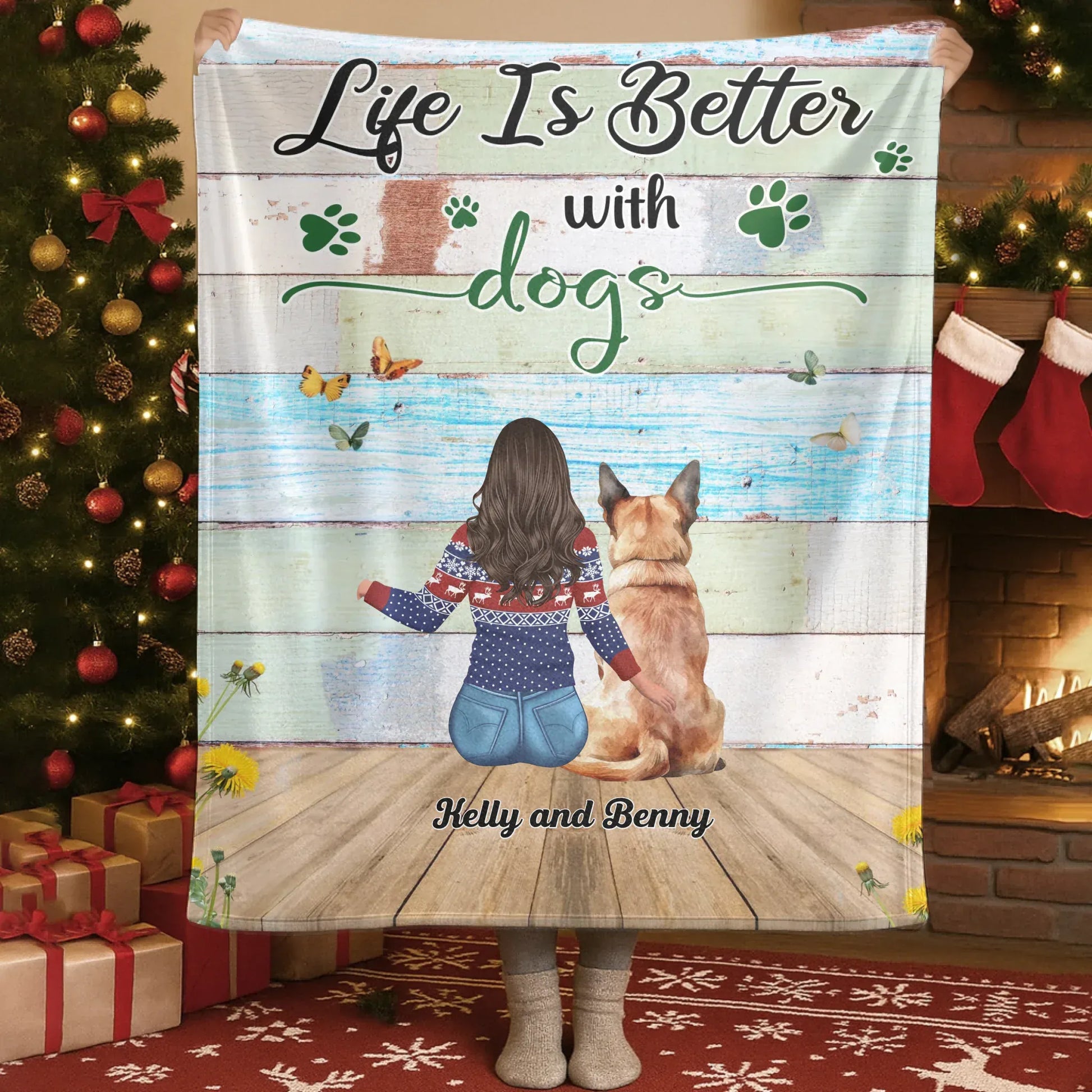 Dogs Make My Lives Complete - Personalized Dogs Lovers Custom Blanket
