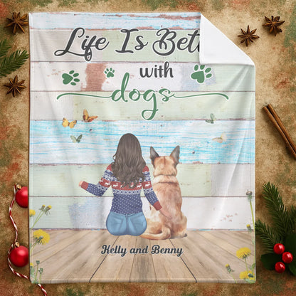 Dogs Make My Lives Complete - Personalized Dogs Lovers Custom Blanket