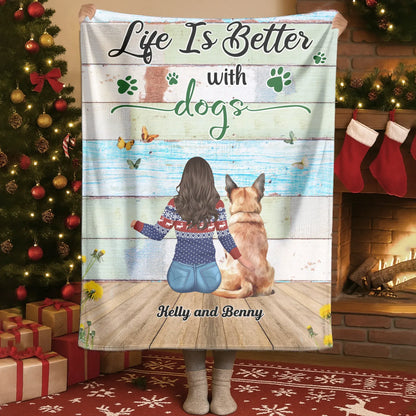 Blanket - Thanh Dang / White / 30x40in / 76x101cm Dogs Make My Lives Complete - Personalized Dogs Lovers Custom Blanket