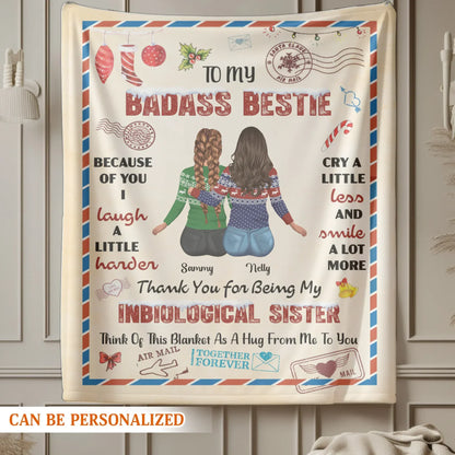 Cry A Litte Less And Smile A Lot More - Personalized Besties Friendship Custom Blanket