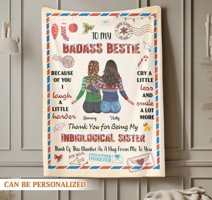 Cry A Litte Less And Smile A Lot More - Personalized Besties Friendship Custom Blanket