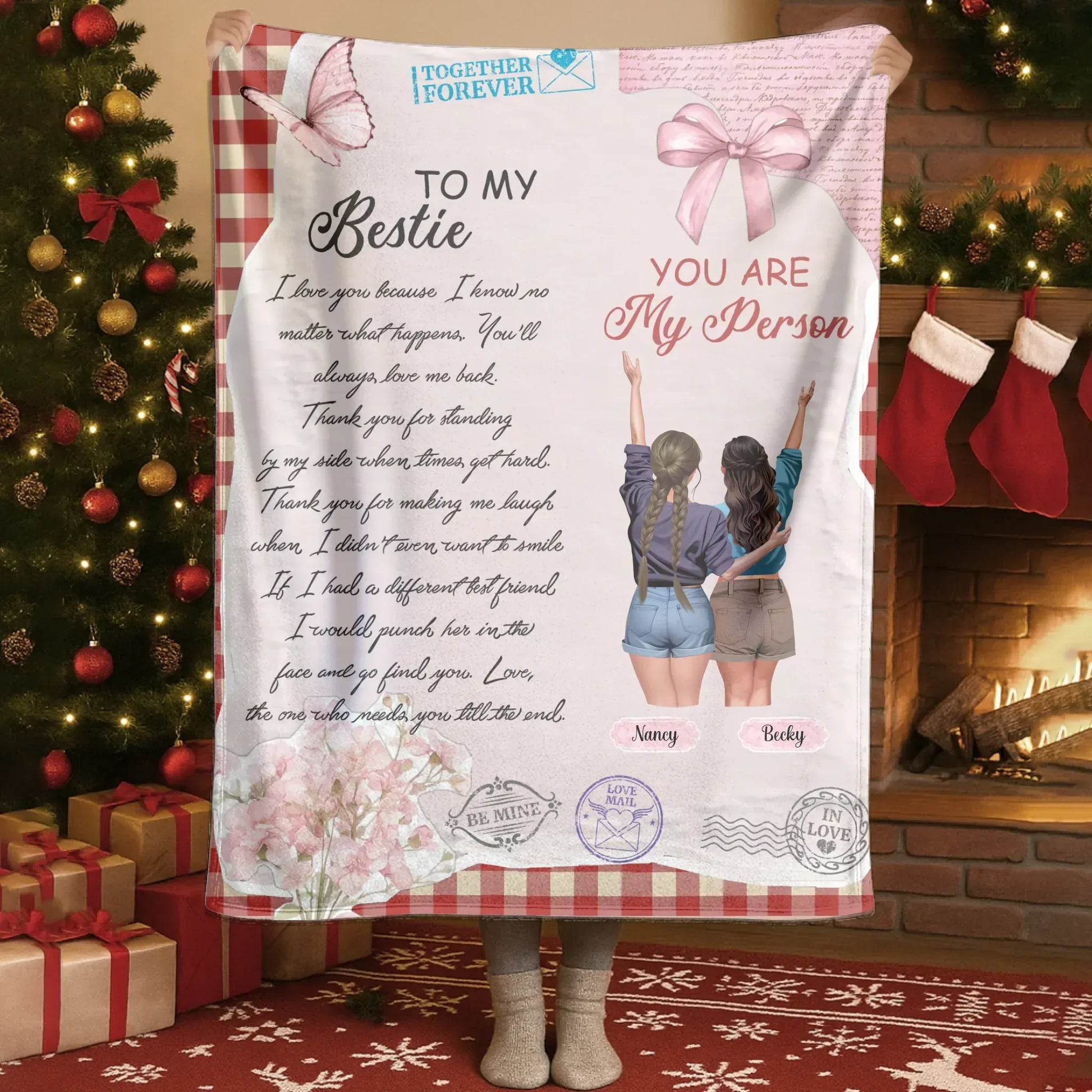 Blanket - Thanh Dang / White / 30x40in / 76x101cm A Letter to My Dearest Sister At Heart - Personalized Besties Friendship Custom Blanket