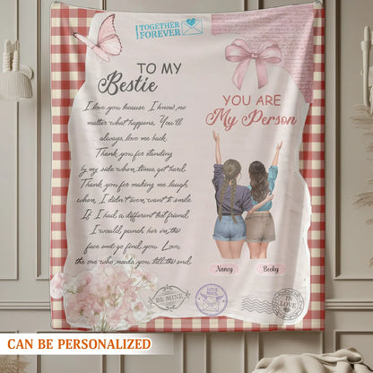 A Letter to My Dearest Sister At Heart - Personalized Besties Friendship Custom Blanket