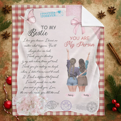 A Letter to My Dearest Sister At Heart - Personalized Besties Friendship Custom Blanket
