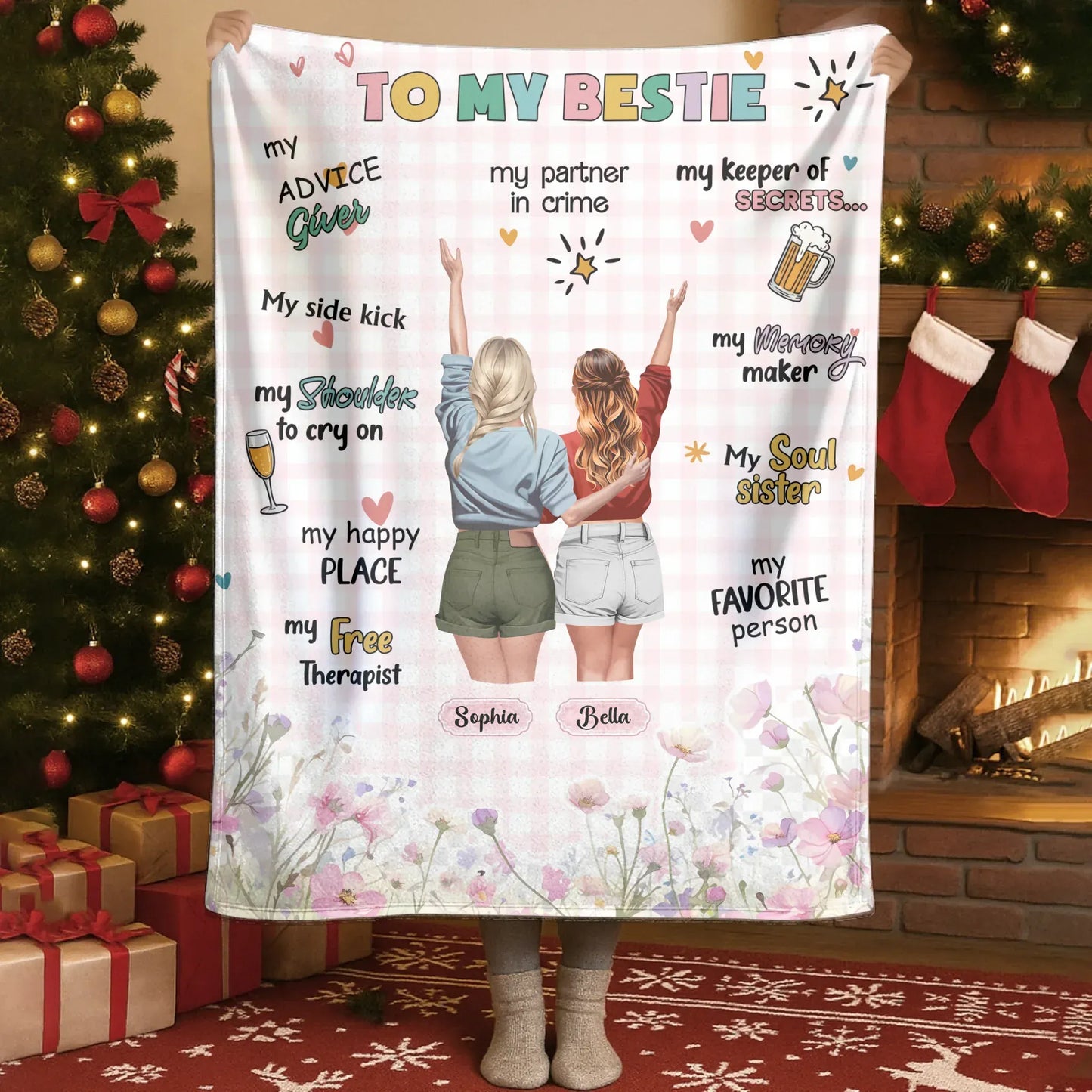 Blanket - Thanh Dang / White / 30x40in / 76x101cm The Most Precious Thing Is Having A Besties Who’s Always by Your Side - Personalized Besties Friendship Custom Blanket