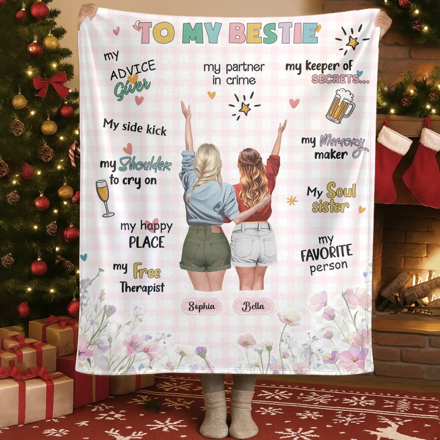The Most Precious Thing Is Having A Besties Who’s Always by Your Side - Personalized Besties Friendship Custom Blanket