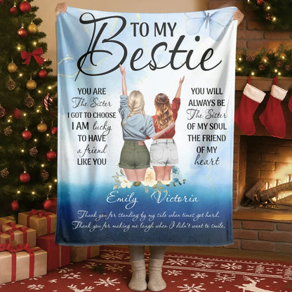 To My Bestie - Personalized Best Friend Sister Quote Custom Blanket