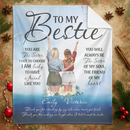 To My Bestie - Personalized Best Friend Sister Quote Custom Blanket