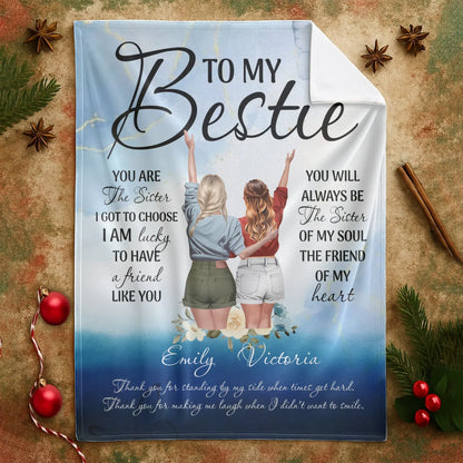 To My Bestie - Personalized Best Friend Sister Quote Custom Blanket