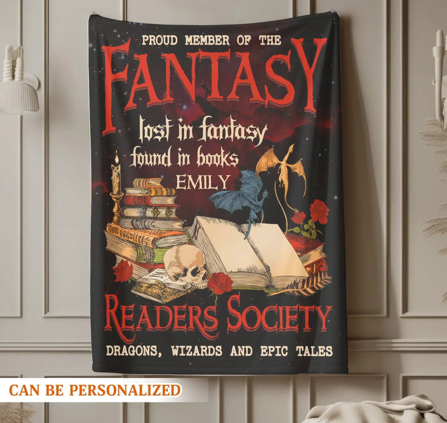 Lost In Fantasy Found In Books - Personalized Books Lovers Custom Blanket