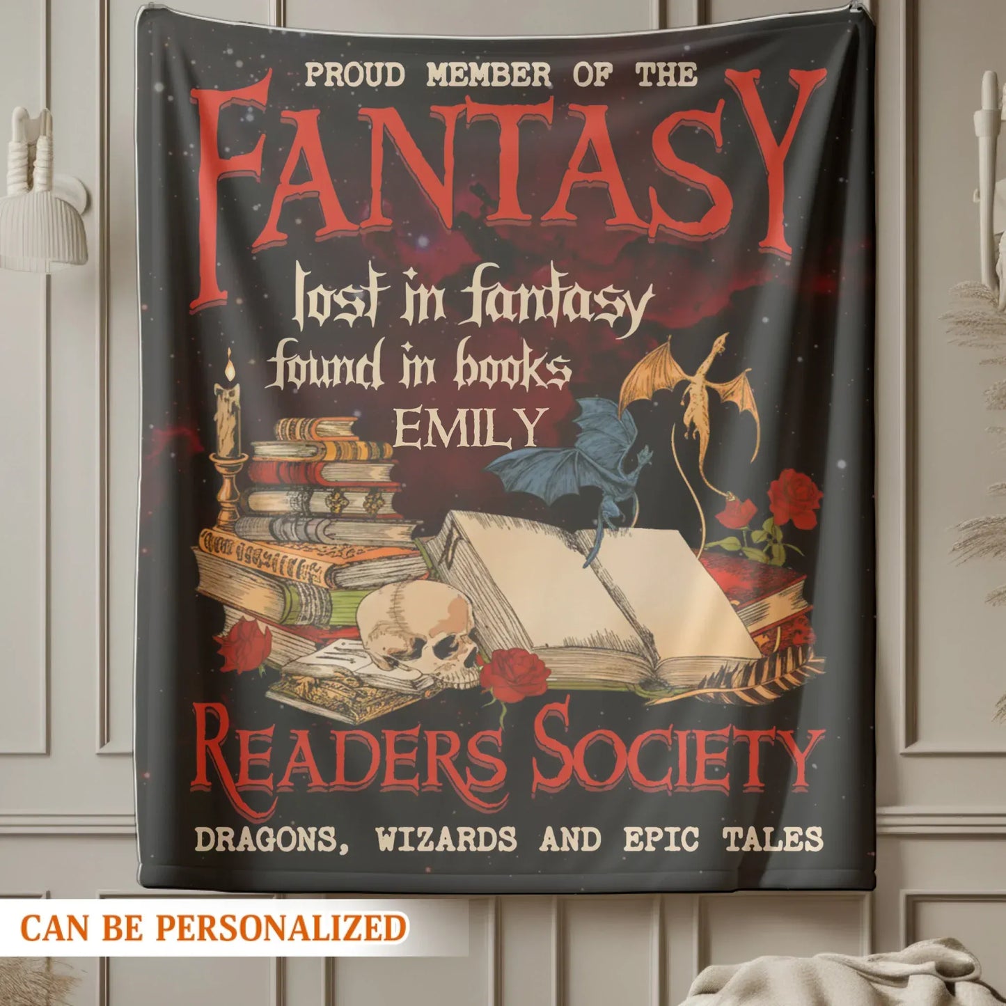 Lost In Fantasy Found In Books - Personalized Books Lovers Custom Blanket