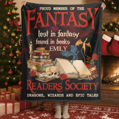 Lost In Fantasy Found In Books - Personalized Books Lovers Custom Blanket