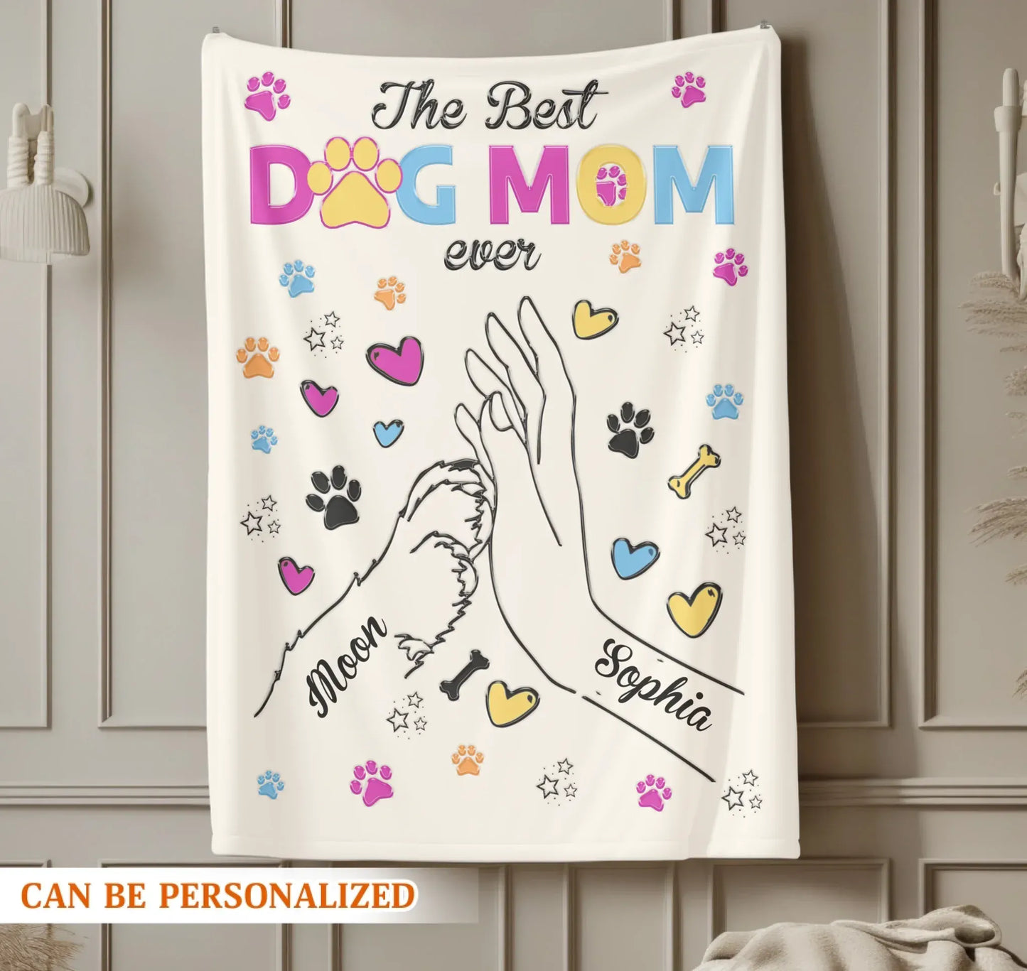 The Best Dog Mom Ever - Personalized Dog Blanket