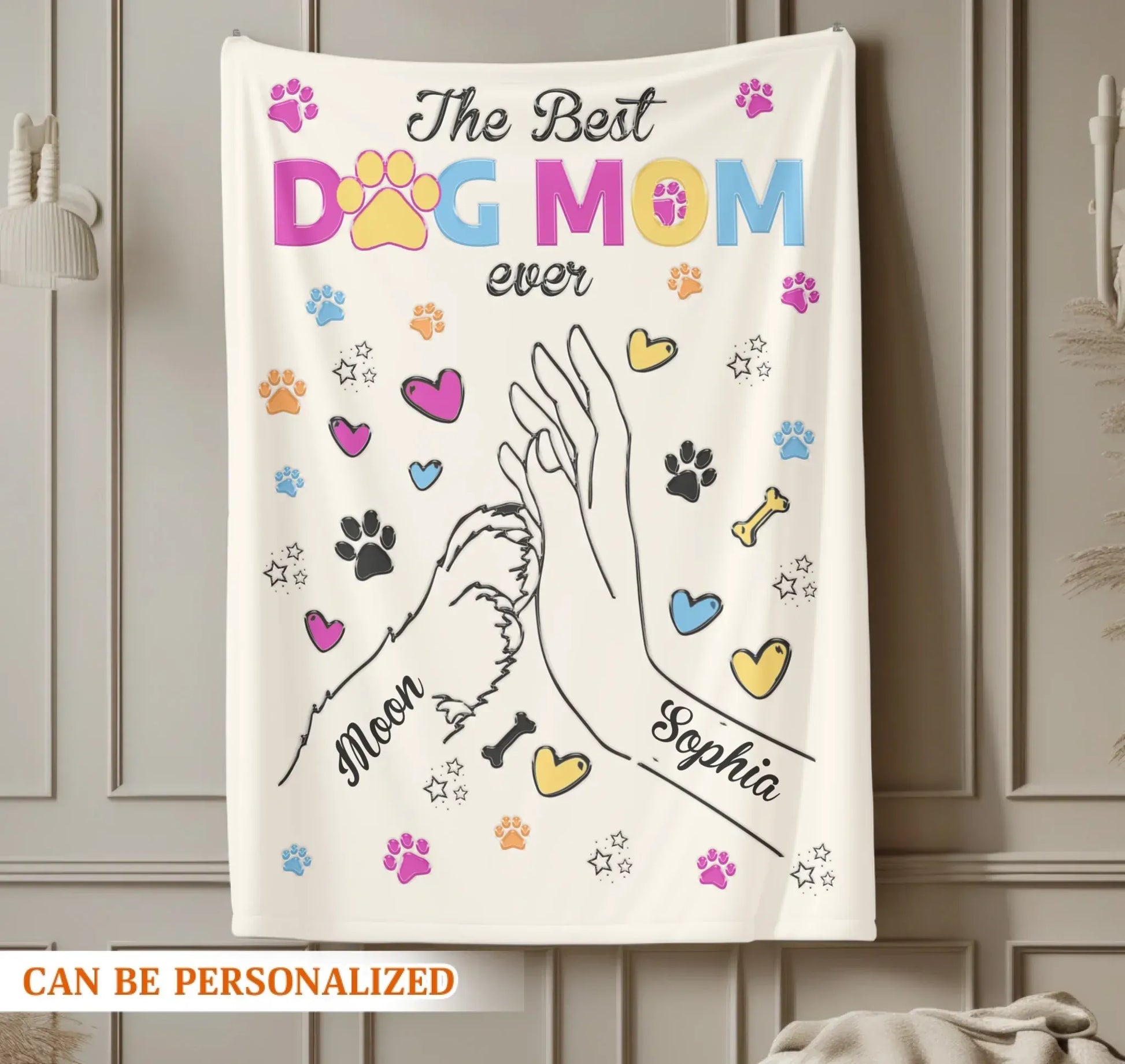 The Best Dog Mom Ever - Personalized Dog Blanket