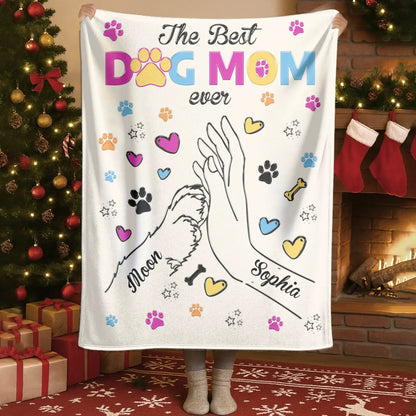 The Best Dog Mom Ever - Personalized Dog Blanket