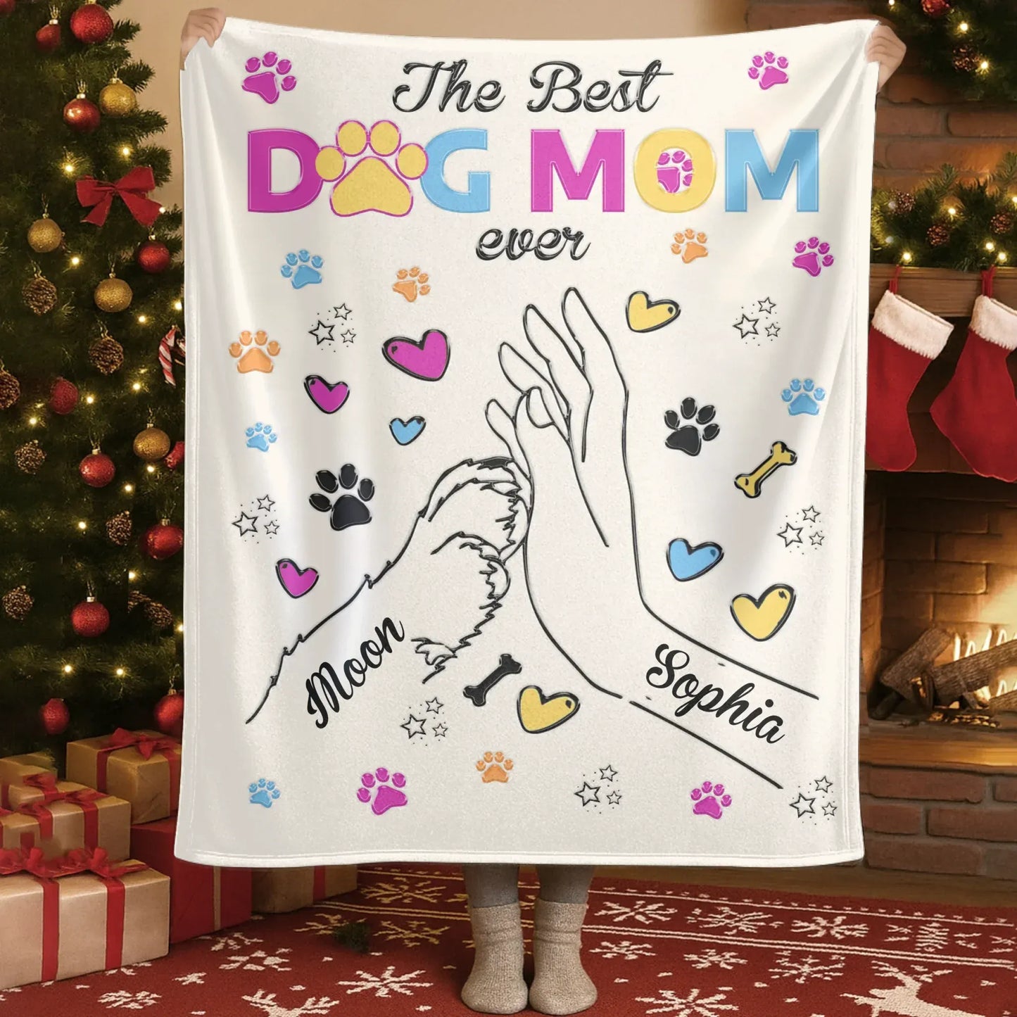Blanket Custom KNT / White / 30x40in / 76x101cm The Best Dog Mom Ever - Personalized Dog Blanket