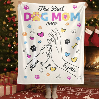Blanket Custom KNT / White / 30x40in / 76x101cm The Best Dog Mom Ever - Personalized Dog Blanket