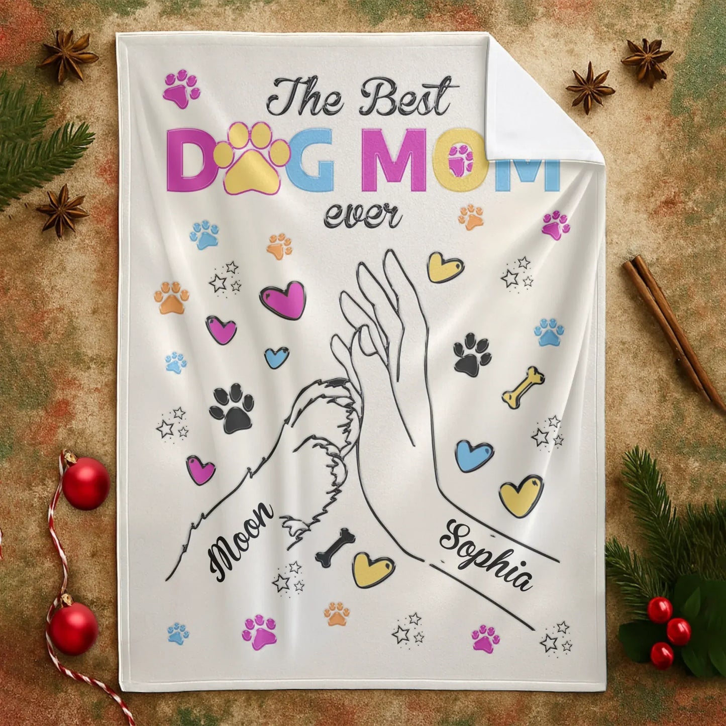 The Best Dog Mom Ever - Personalized Dog Blanket