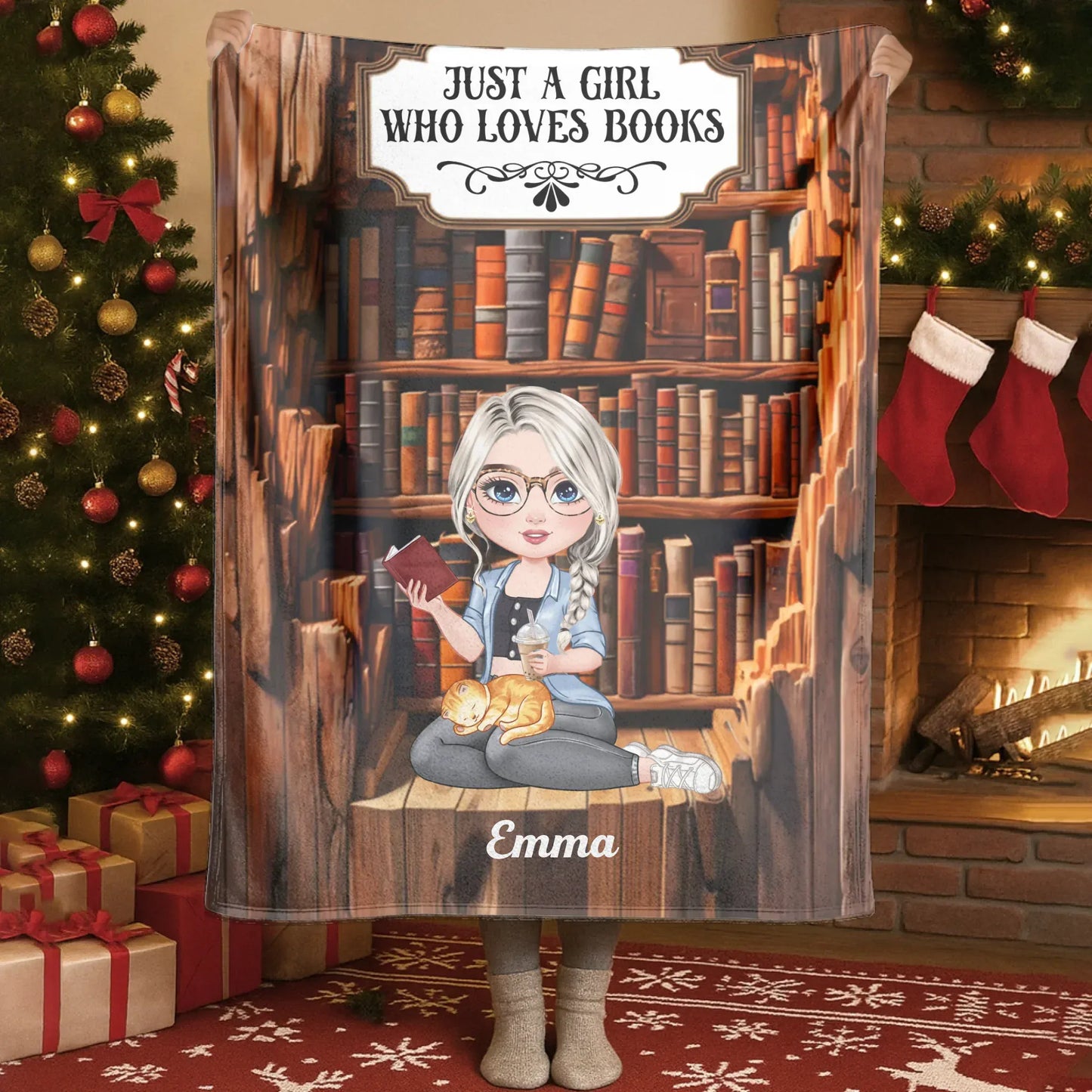 Blanket - Thanh Dang / White / 30x40in / 76x101cm Lost In An Old Wooden House Filled With Wonderful Books - Personalized Books Lovers Custom Blanket