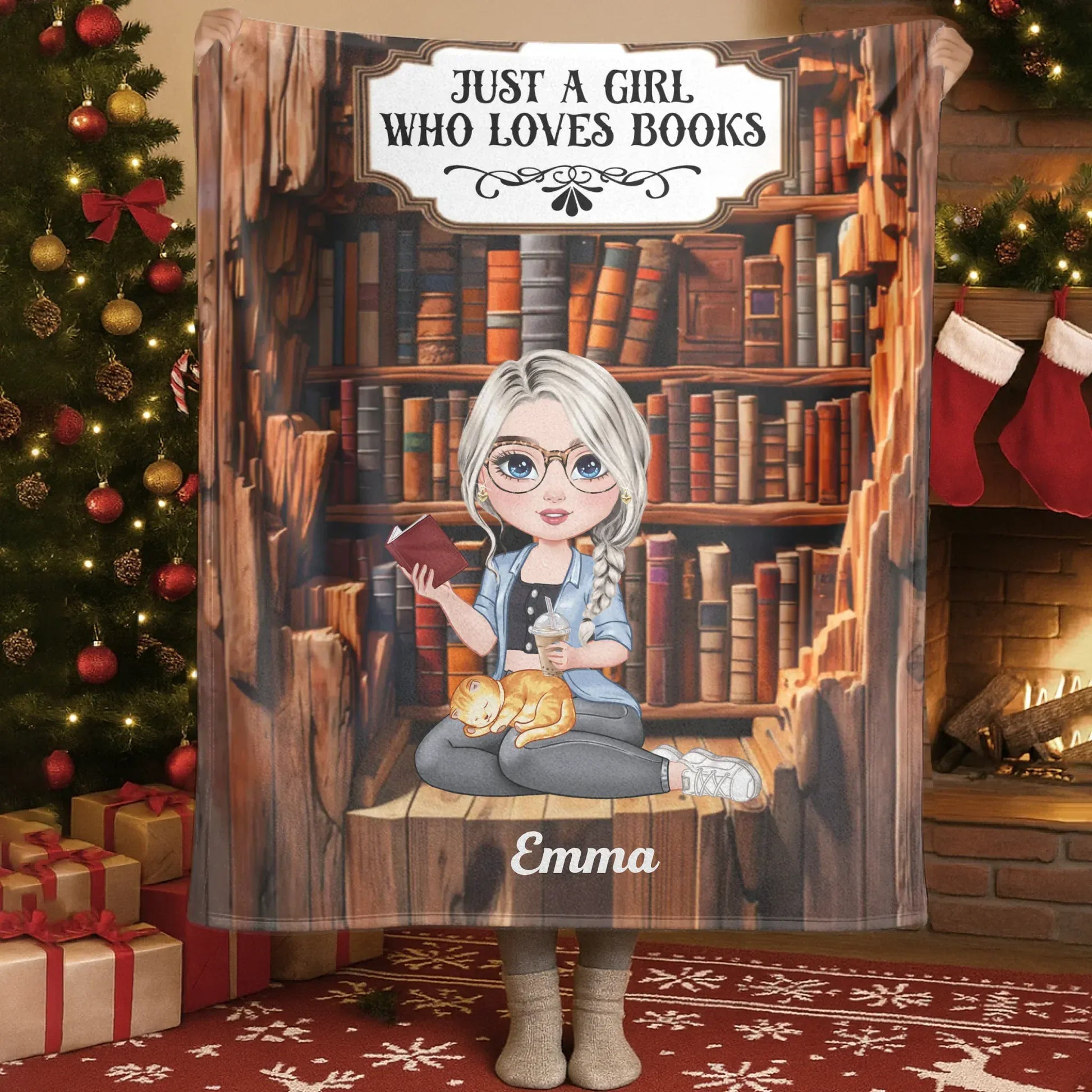 Lost In An Old Wooden House Filled With Wonderful Books - Personalized Books Lovers Custom Blanket