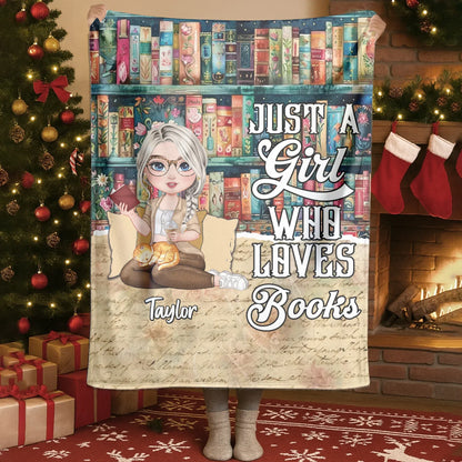 Blanket - Thanh Dang / White / 30x40in / 76x101cm My Bookshelf Filled With My Favorite Flowers - Personalized Books Lovers Custom Blanket