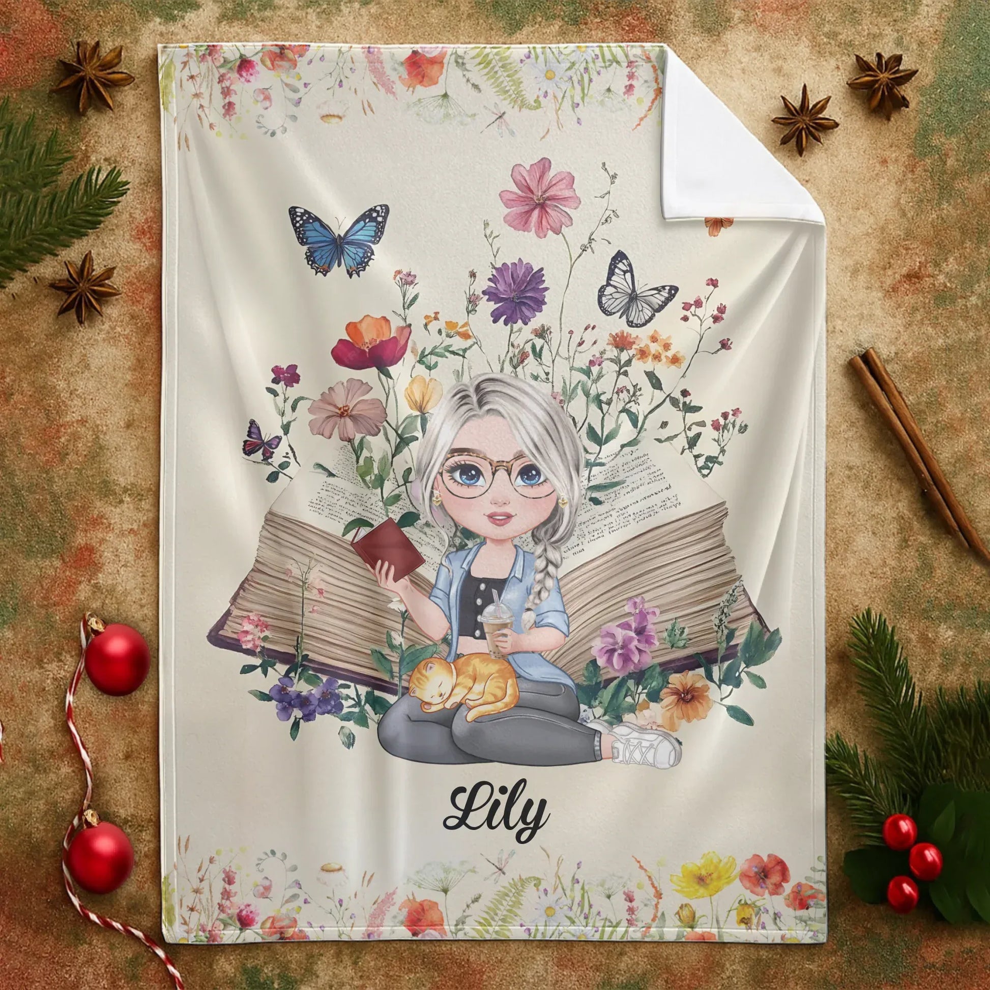 A Fairy Tale World Unfolds Within the Pages Of A Book - Personalized Books Lovers Custom Blanket