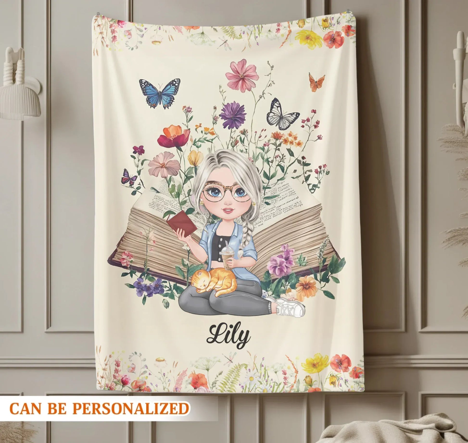 A Fairy Tale World Unfolds Within the Pages Of A Book - Personalized Books Lovers Custom Blanket