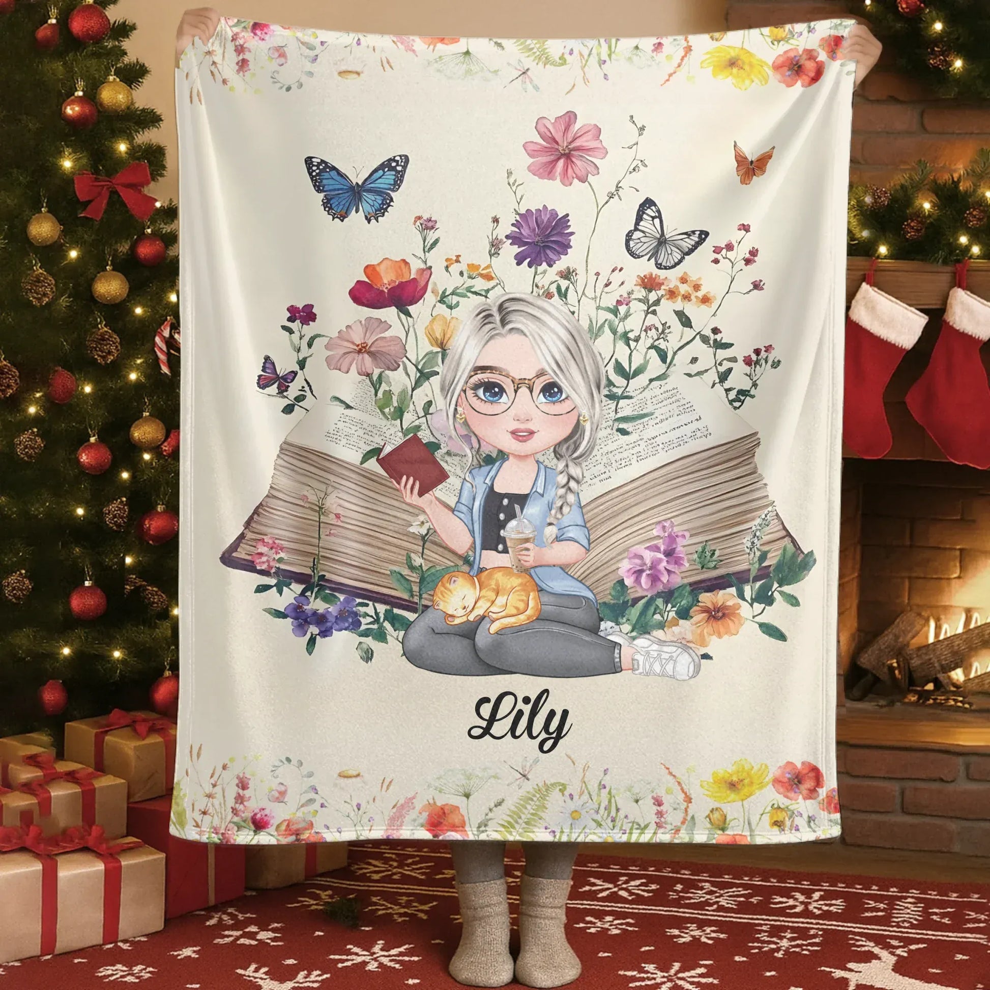A Fairy Tale World Unfolds Within the Pages Of A Book - Personalized Books Lovers Custom Blanket