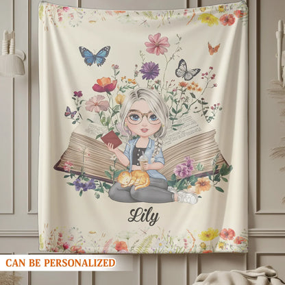 A Fairy Tale World Unfolds Within the Pages Of A Book - Personalized Books Lovers Custom Blanket
