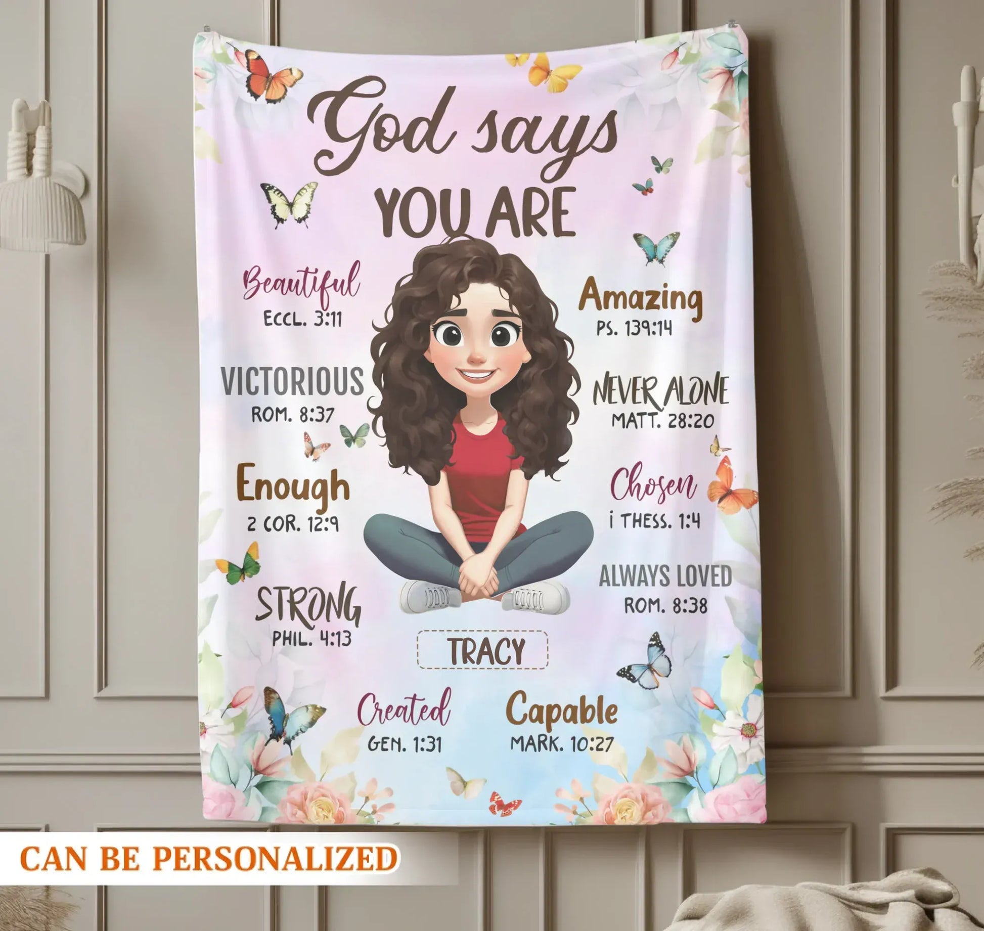 God Says You Are Loved And Enough - Personalized Christian Custom Blanket