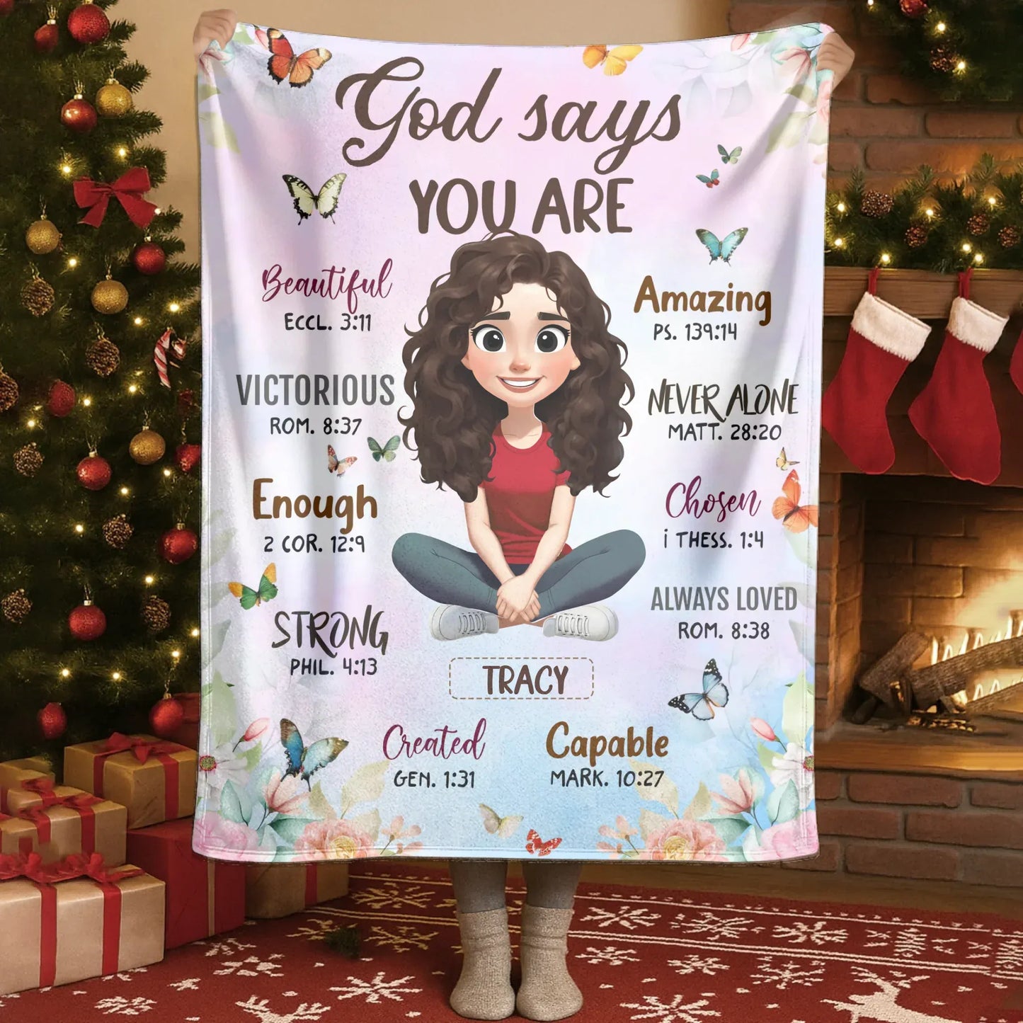 God Says You Are Loved And Enough - Personalized Christian Custom Blanket