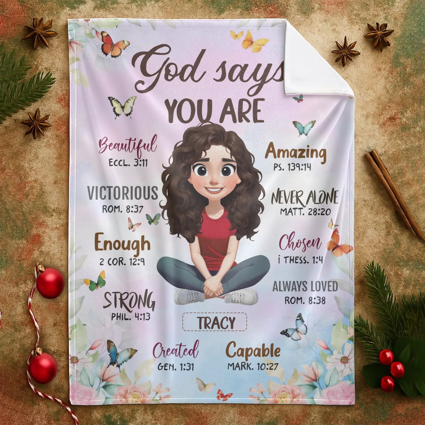 God Says You Are Loved And Enough - Personalized Christian Custom Blanket