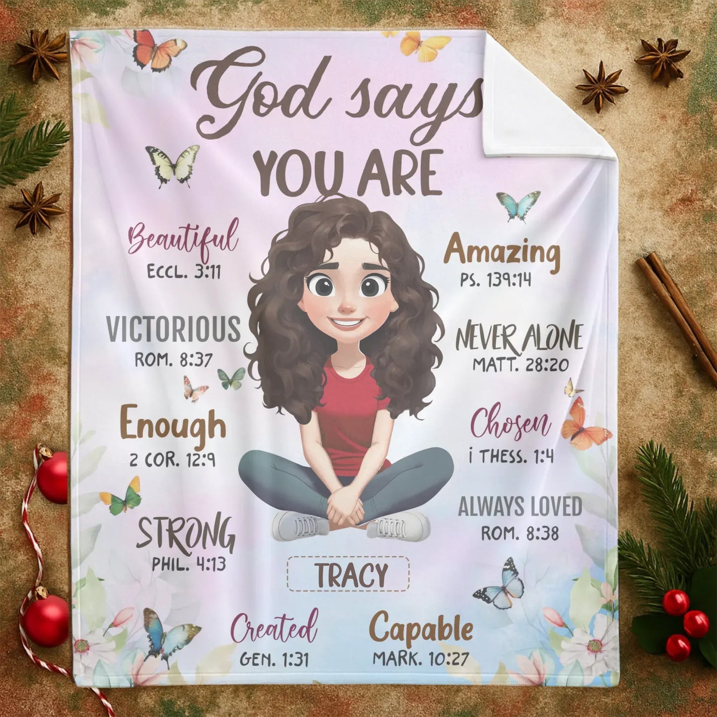 God Says You Are Loved And Enough - Personalized Christian Custom Blanket