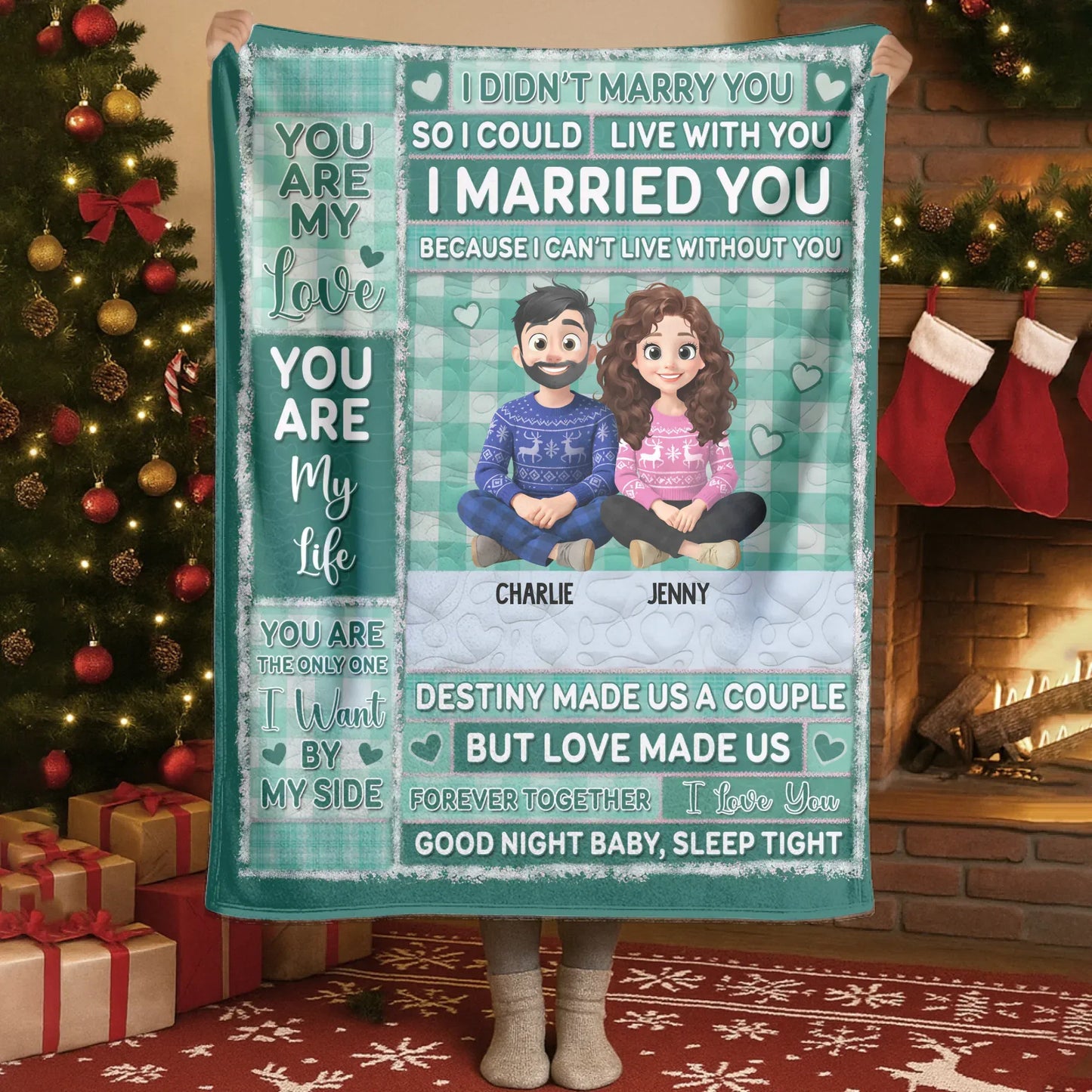 Blanket - Thanh Dang / White / 30x40in / 76x101cm Destiny Made Us A Couple - Personalized Couple In Love Custom Blanket