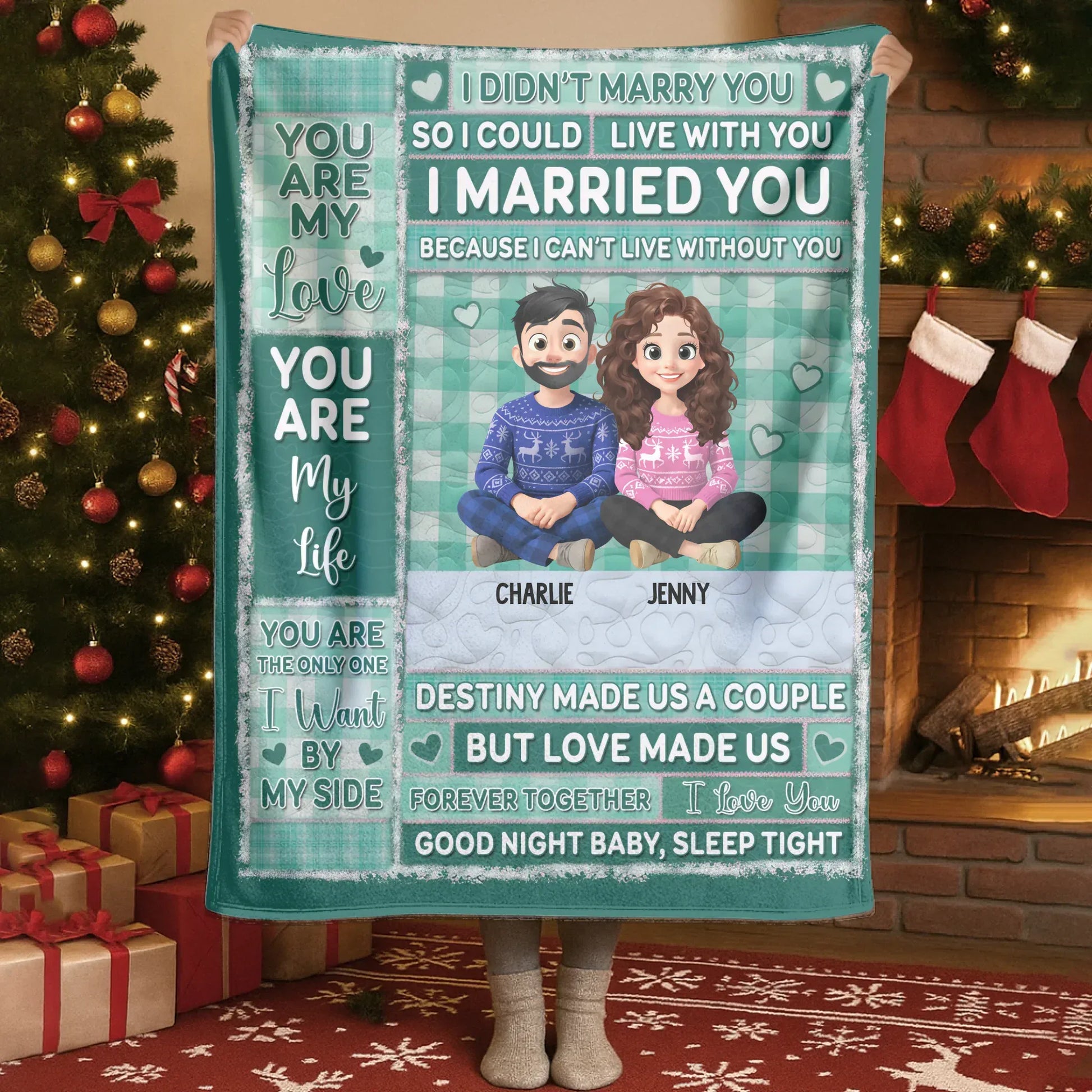 Blanket - Thanh Dang / White / 30x40in / 76x101cm Destiny Made Us A Couple - Personalized Couple In Love Custom Blanket