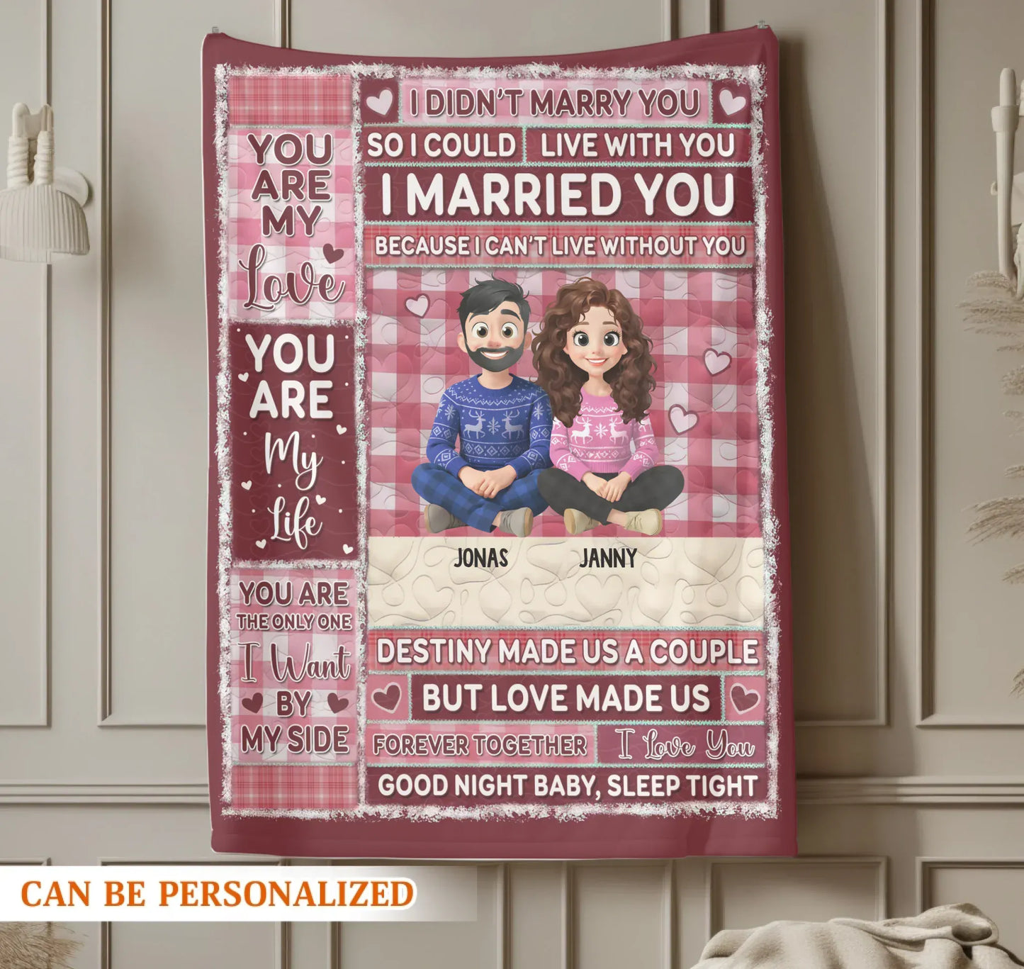 You Are The Only One I Want By My Side - Personalized Couple Custom Blanket