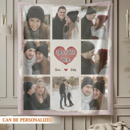 Every Memory With You Is A Treasure - Personalized Couple Multi Photo Custom Blanket