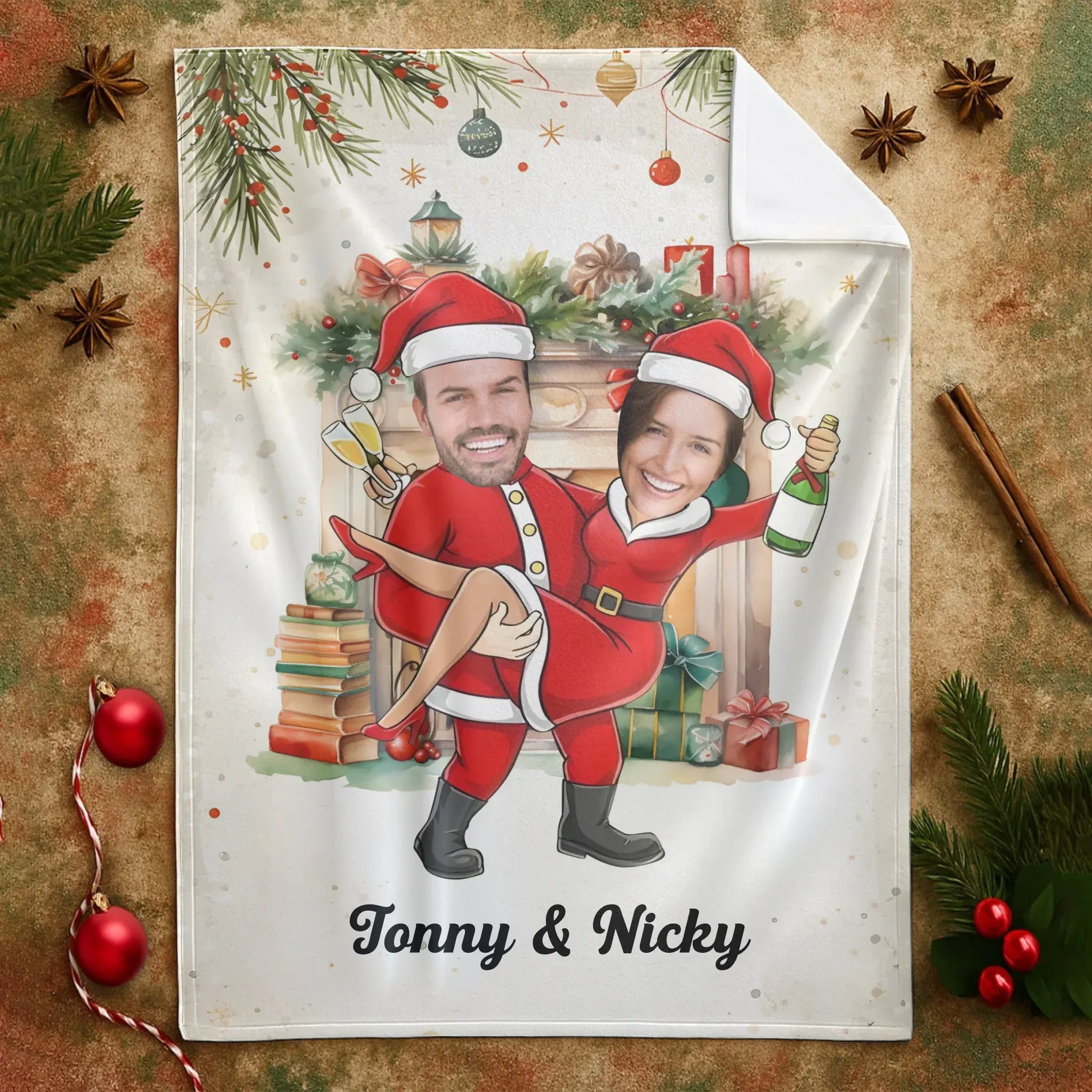 The Cutest Couple Is Celebrating The Christmas Holiday - Personalized Couple Photo Custom Blanket