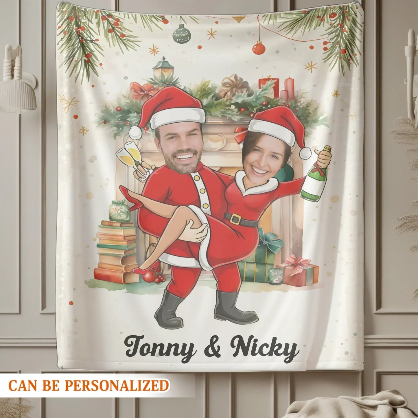 The Cutest Couple Is Celebrating The Christmas Holiday - Personalized Couple Photo Custom Blanket